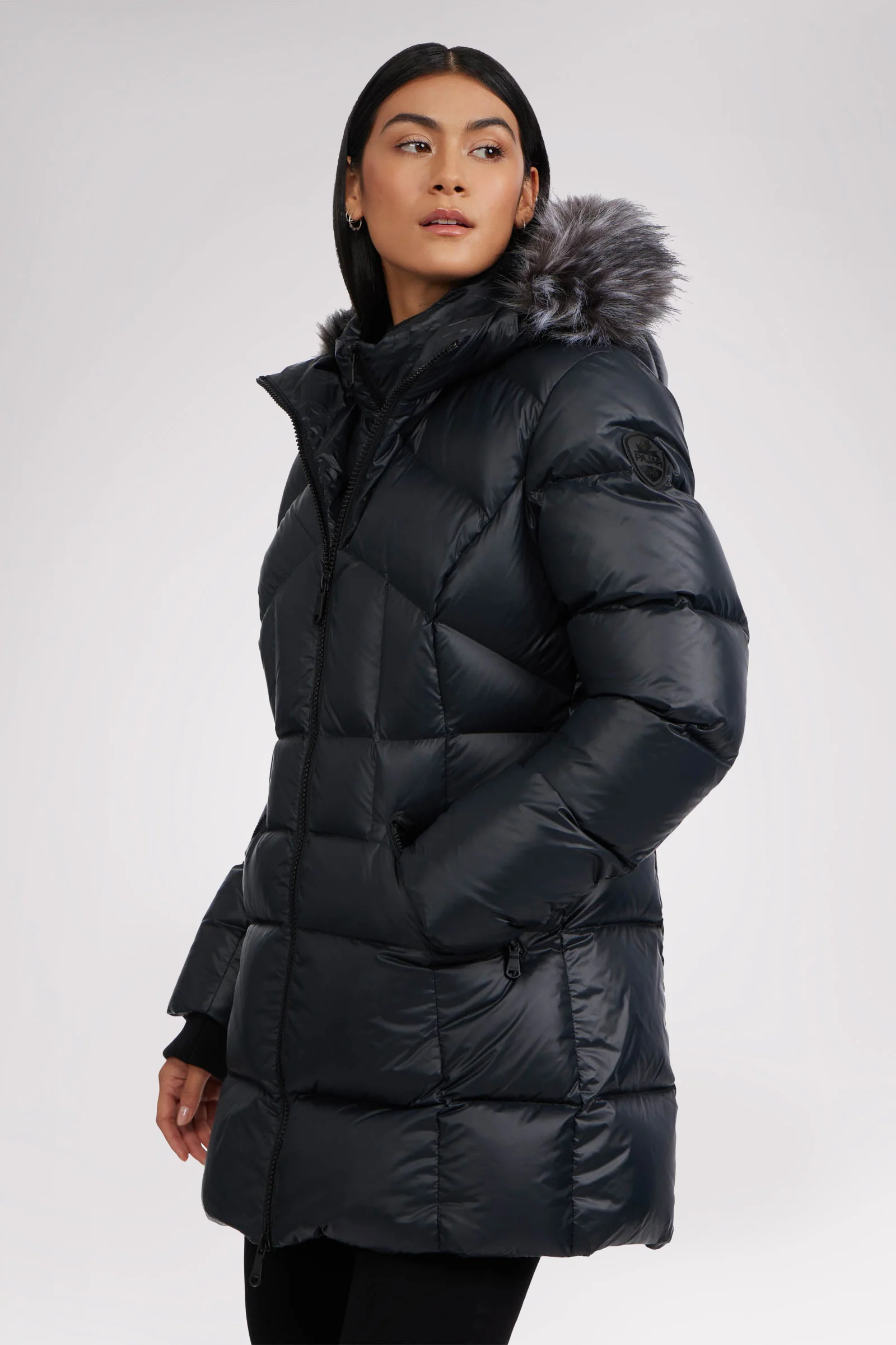 Ares Women's Puffer Jacket w/Faux Fur Trim - Image 15