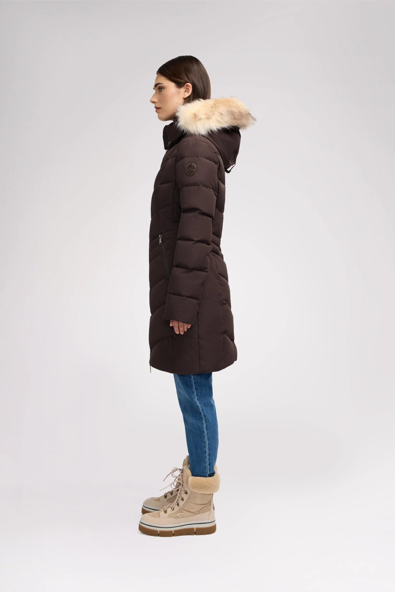 January Women's Quilted Puffer w/ Faux Fur - Image 3